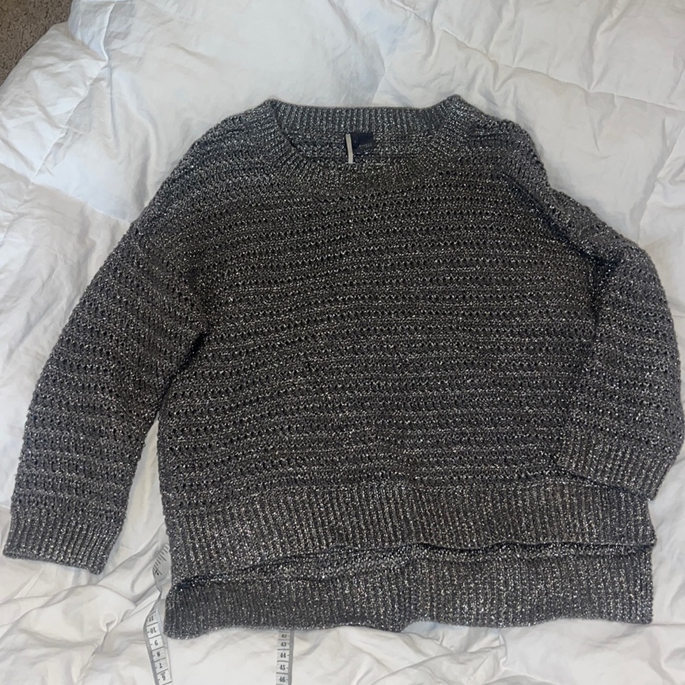 Sparkle and fade Anthropology Gray Knit Sweater Top